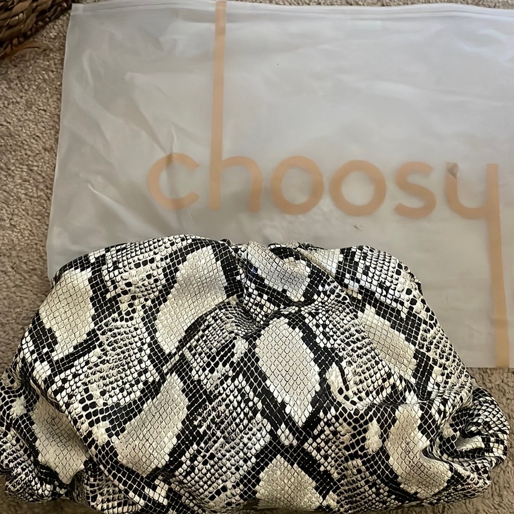 Large snakeskin clutch